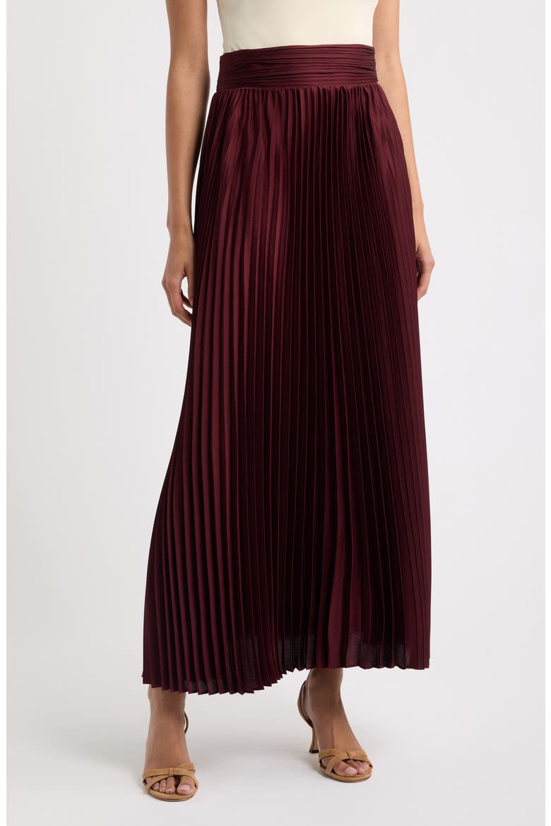 Ayla Pleated Maxi Skirt, Main, color, NOIR BERRY