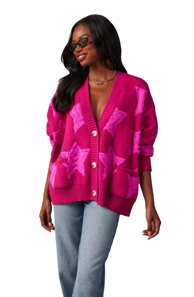 VICI Collection Chasing the Stars Oversize Cardigan, Alternate, color, 