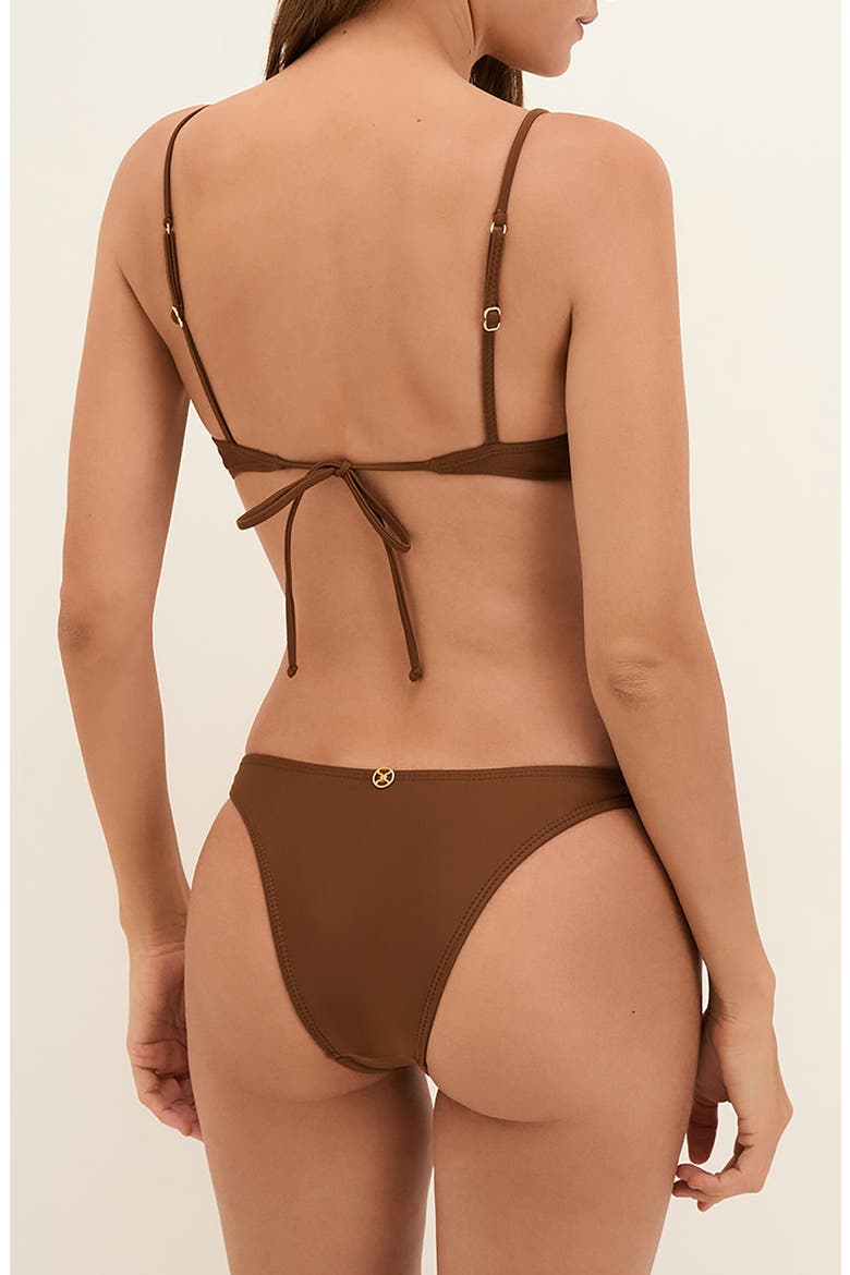 Angie Cutout Bikini Top, Alternate, color, BROWN