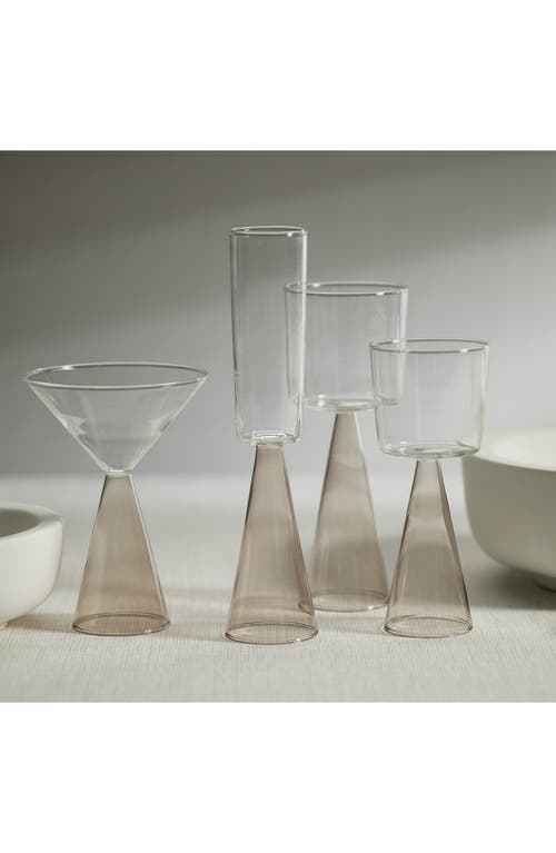Zodax Viterbo Set Of 4 White Wine Glasses In Transparent