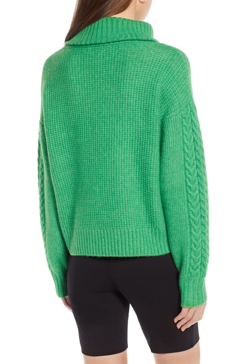 Cozy Textured Turtleneck (Nordstrom Exclusive), Alternate, color, GREEN ENERGY
