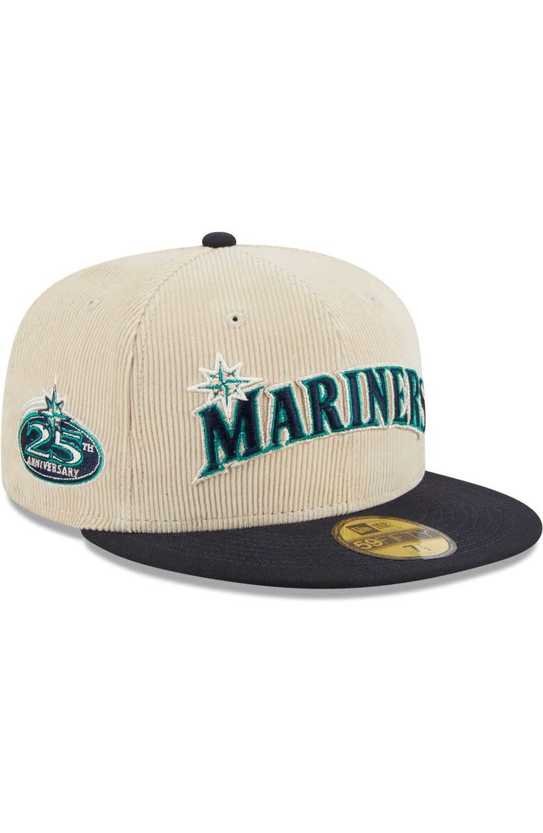 New Era Men's New Era White Seattle Mariners  Corduroy Classic 59FIFTY Fitted Hat, Main, color, 