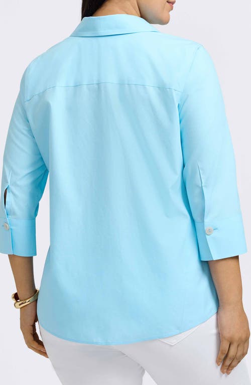 Shop Foxcroft Paityn Button-up Shirt In Soft Aqua