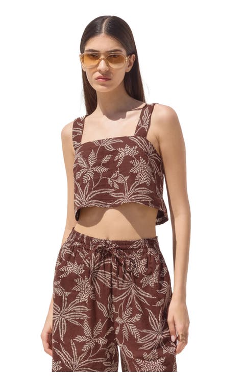 Terra Square Neck Printed Crop Top Cover-Up
