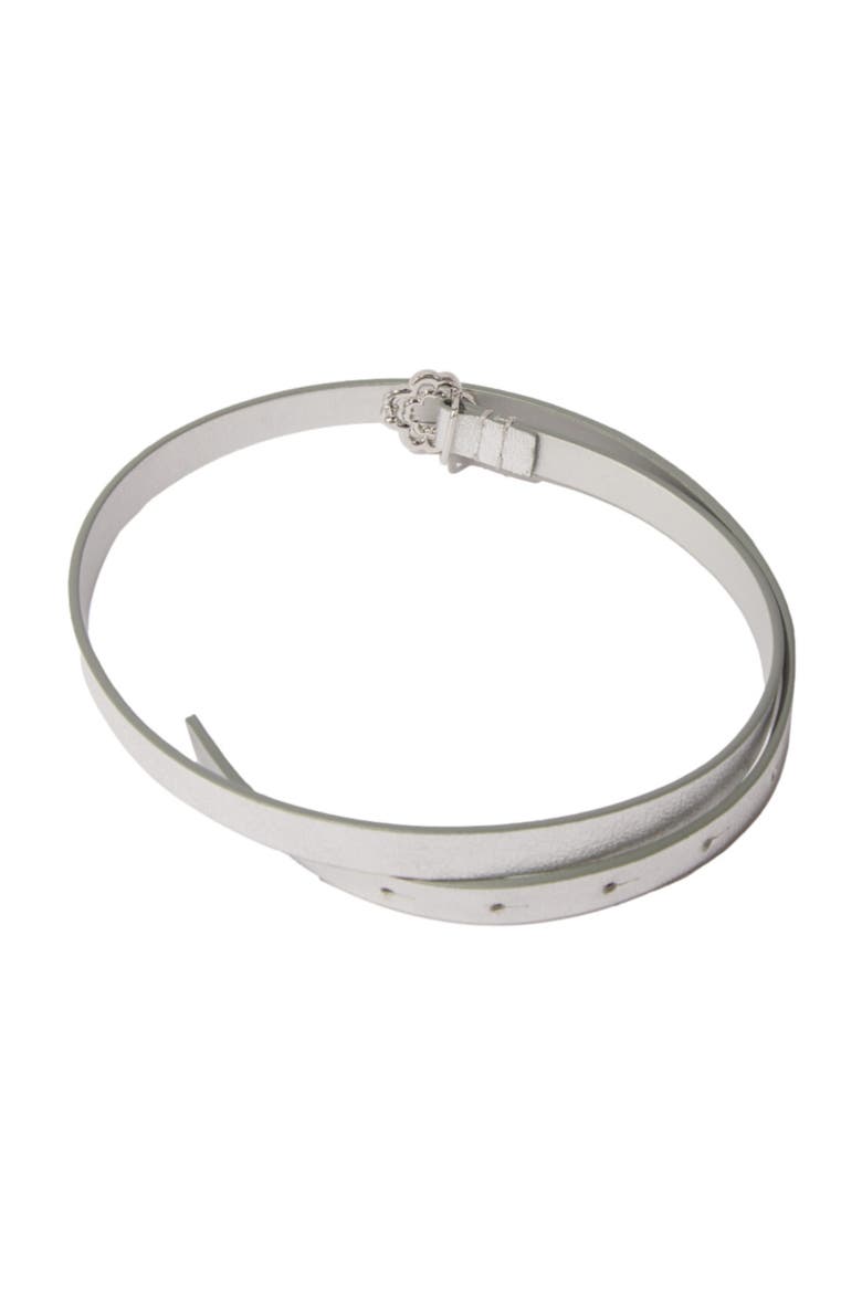 Slim belt with Clover buckle, Alternate, color, Silver