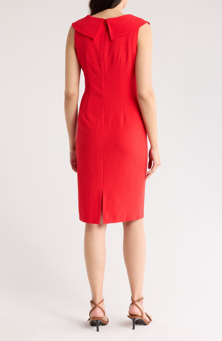 Eliza J Envelope Collar Sleeveless Sheath Dress, Alternate, color, Red