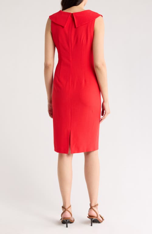 ELIZA J ELIZA J ENVELOPE COLLAR SLEEVELESS SHEATH DRESS