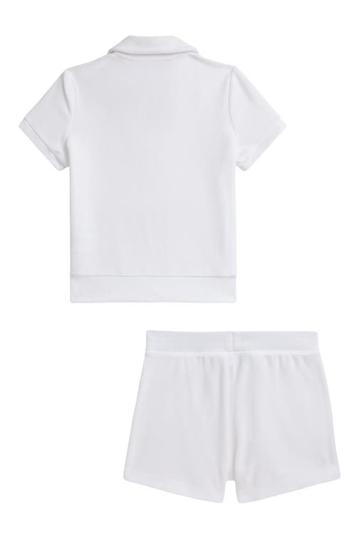 Polo Ralph Lauren Big Girls 2-piece Terry Polo Shirt And Short Set In White