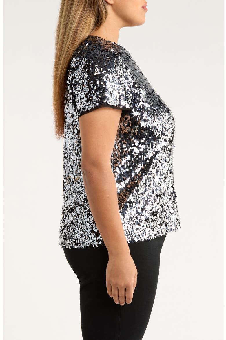 Paillette Top, Alternate, color, GUNMETAL/ ANNE BLACK