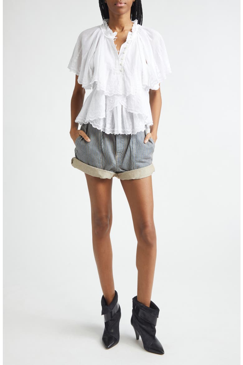 Lorna Embroidered Voile Top, Alternate, color, WHITE