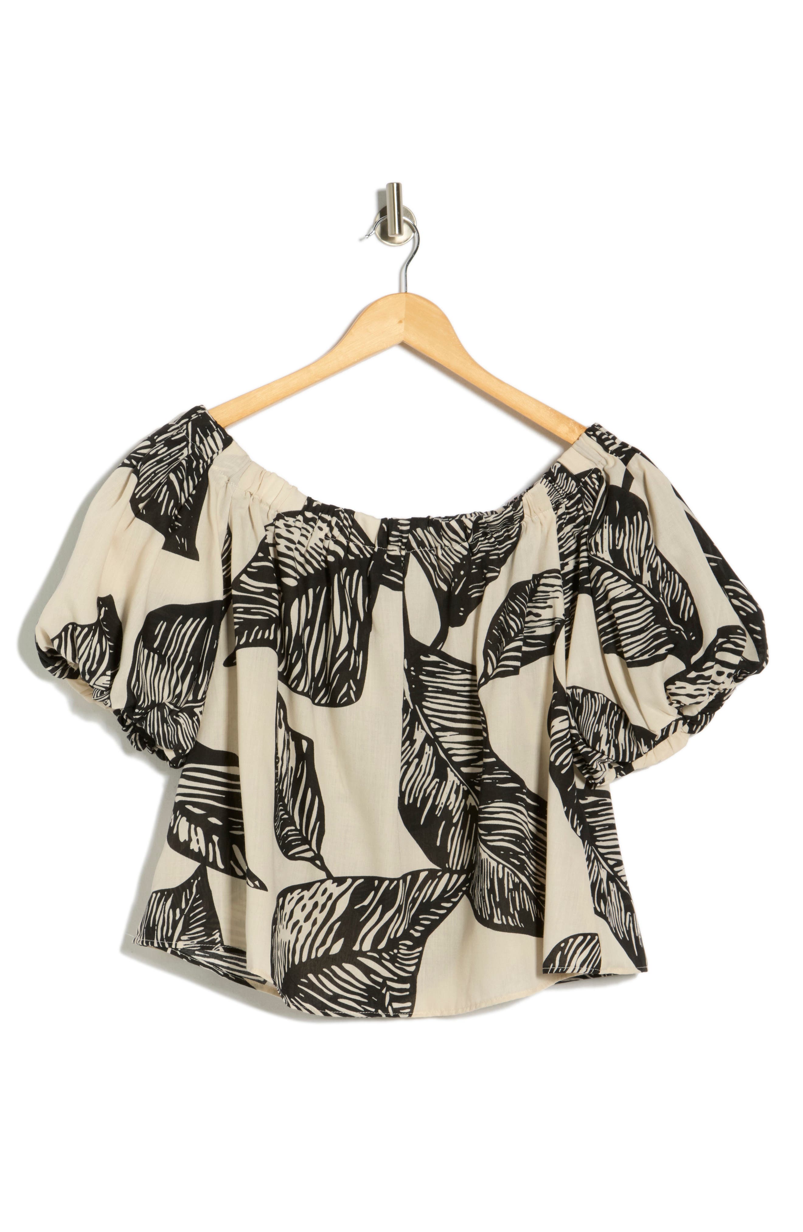 Ellen Tracy Off the Shoulder Puff Sleeve Top