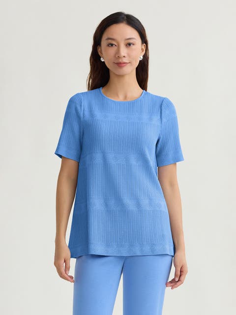 Diamond Ribbed Texture Soft Knit Tunic