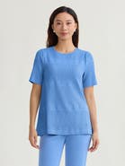 Misook Diamond Ribbed Texture Soft Knit Tunic