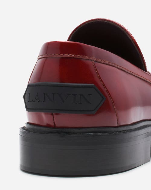 Lanvin Spinto Loafers In Smooth Leather For Men In Dark Brown/black