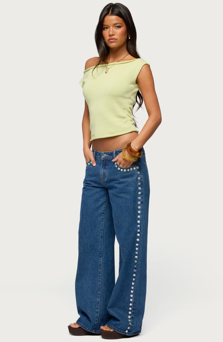 EDIKTED Lauria One-Shoulder Sweater, Alternate, color,