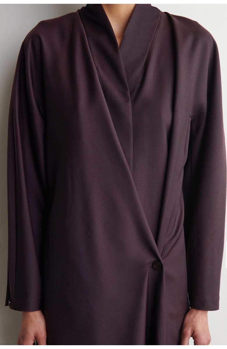 COS Shawl-collar Wool Wrap Dress, Alternate, color, Purple