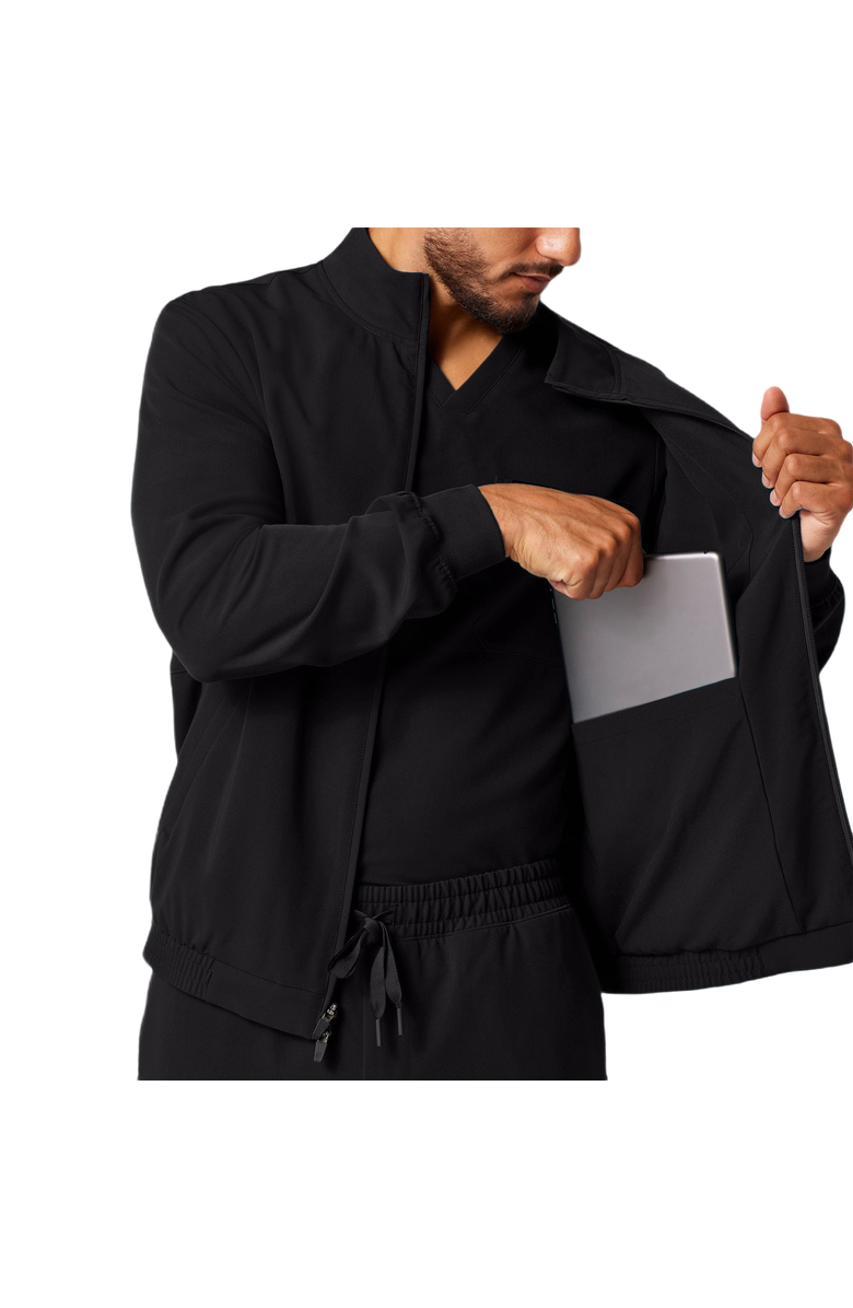 JAANUU Wolfe Men's 6-Pocket Classic Scrub Jacket, Alternate, color, Black