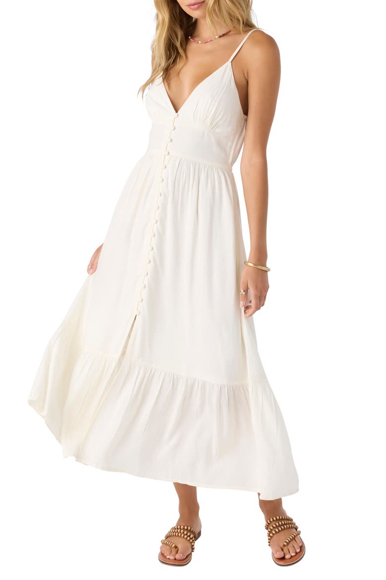 Pilar Midi Sundress, Alternate, color, WINTER WHITE