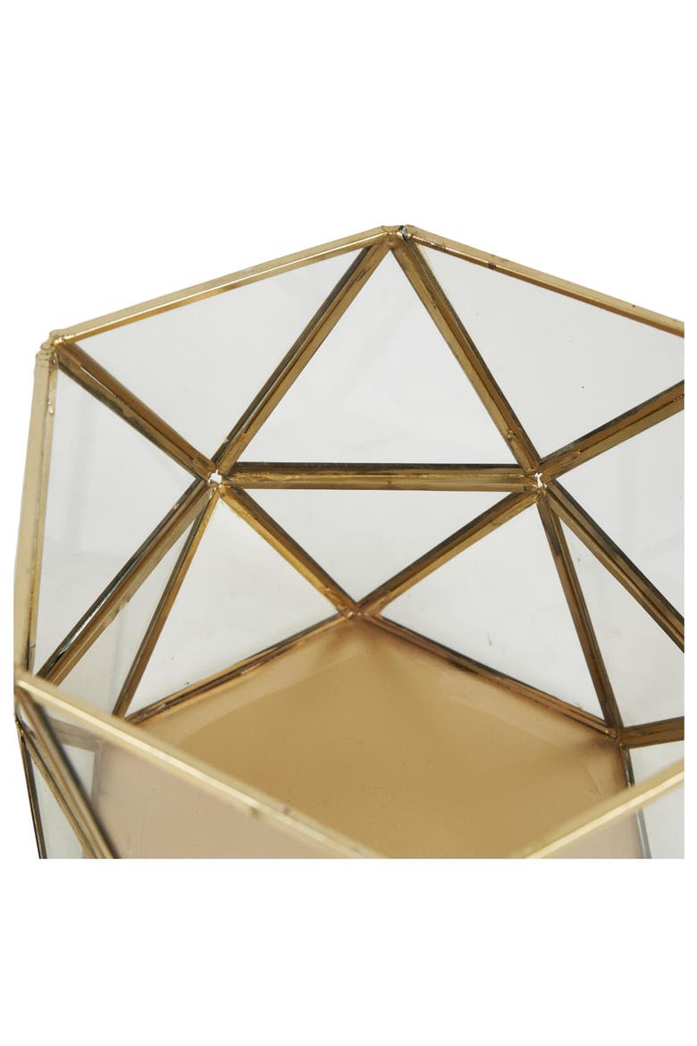 Set of 3 Modern Metal Lantern Candle Holders, Alternate, color, GOLD