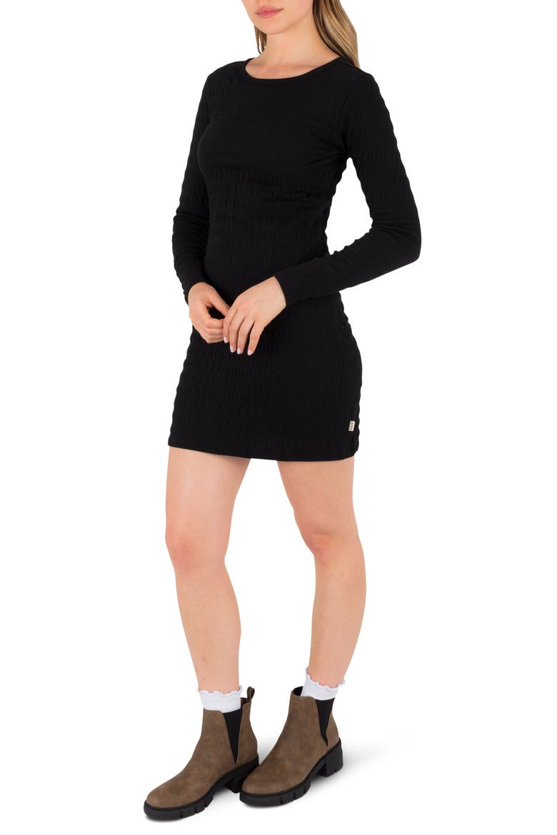 Whistler Long Sleeve Minidress, Alternate, color, BLACK