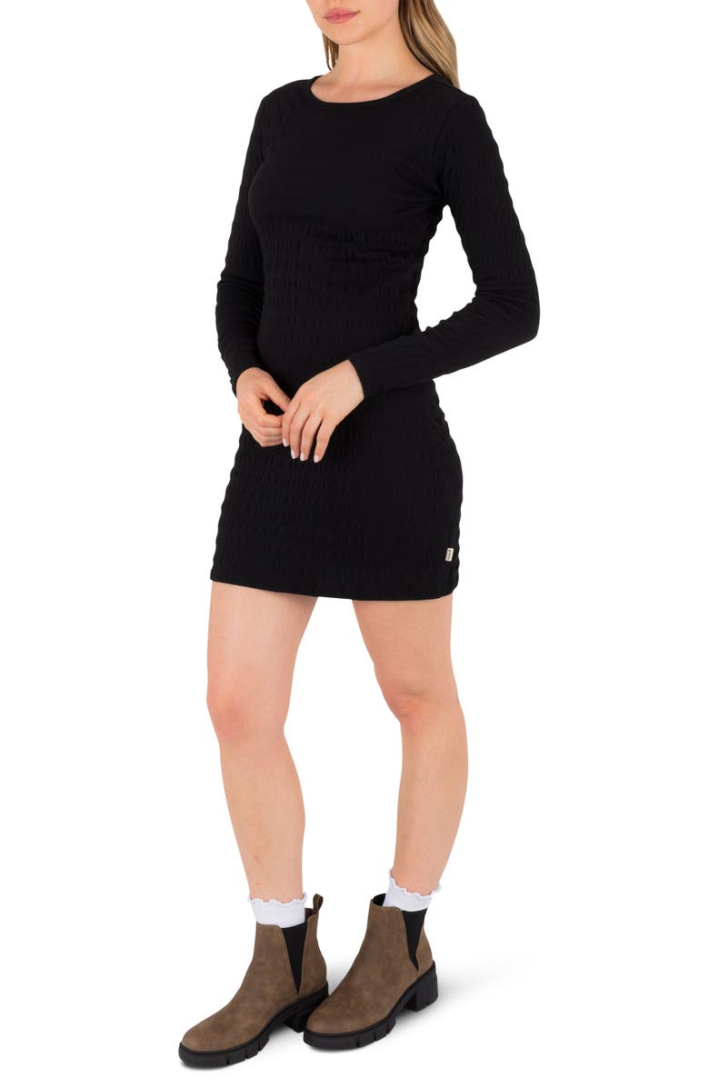 Hurley Whistler Long Sleeve Minidress, Alternate, color, Black