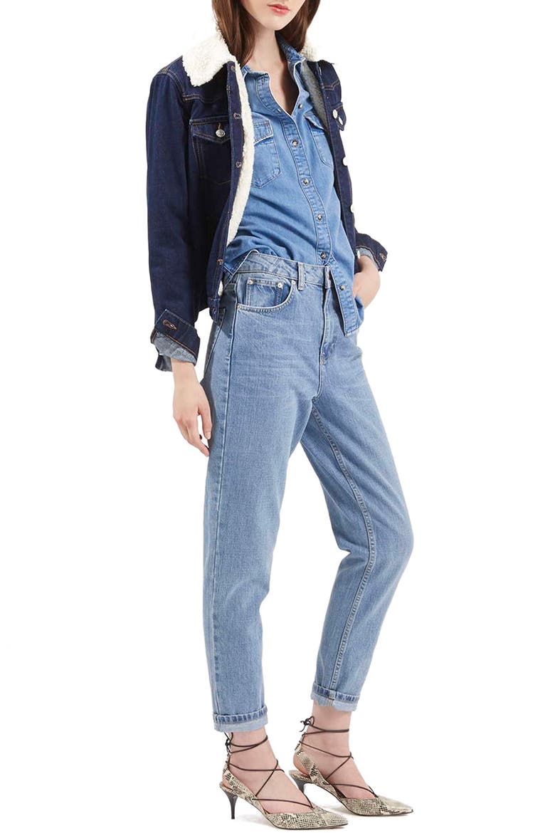 Denim Western Shirt, Alternate, color, MID DENIM