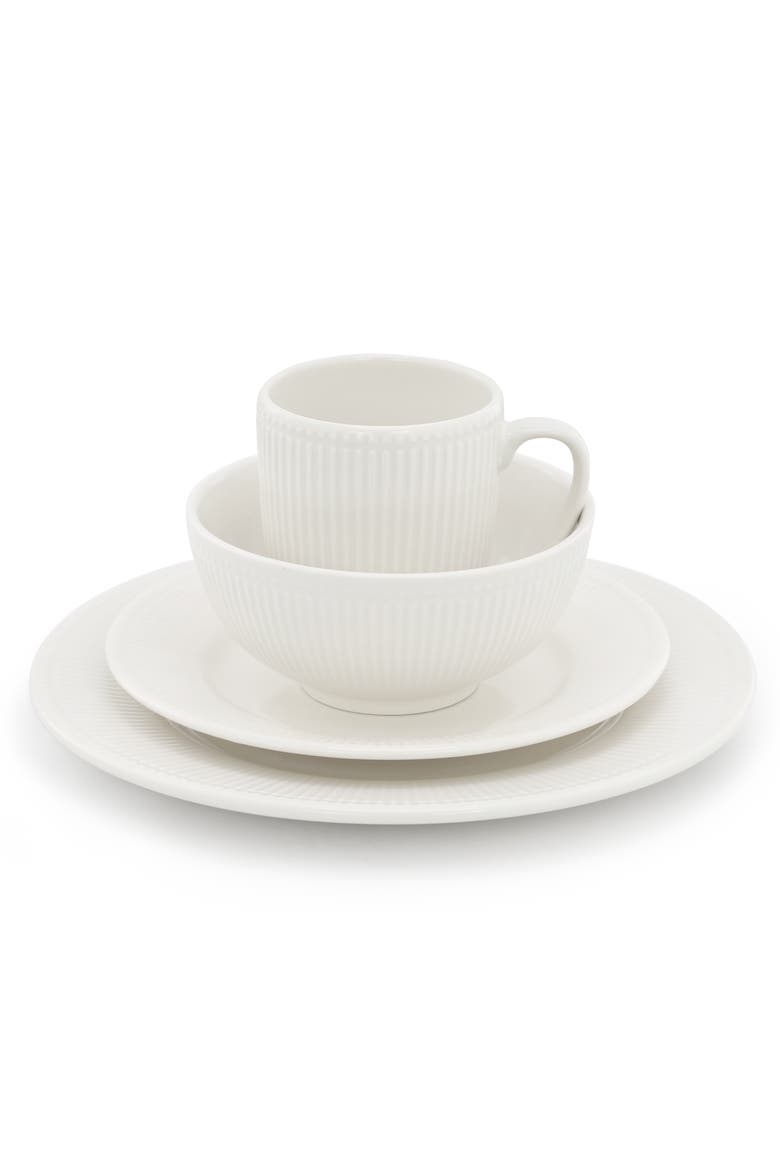 Gretel 16 Piece Round Stoneware Dinnerware Set in White, Alternate, color, White