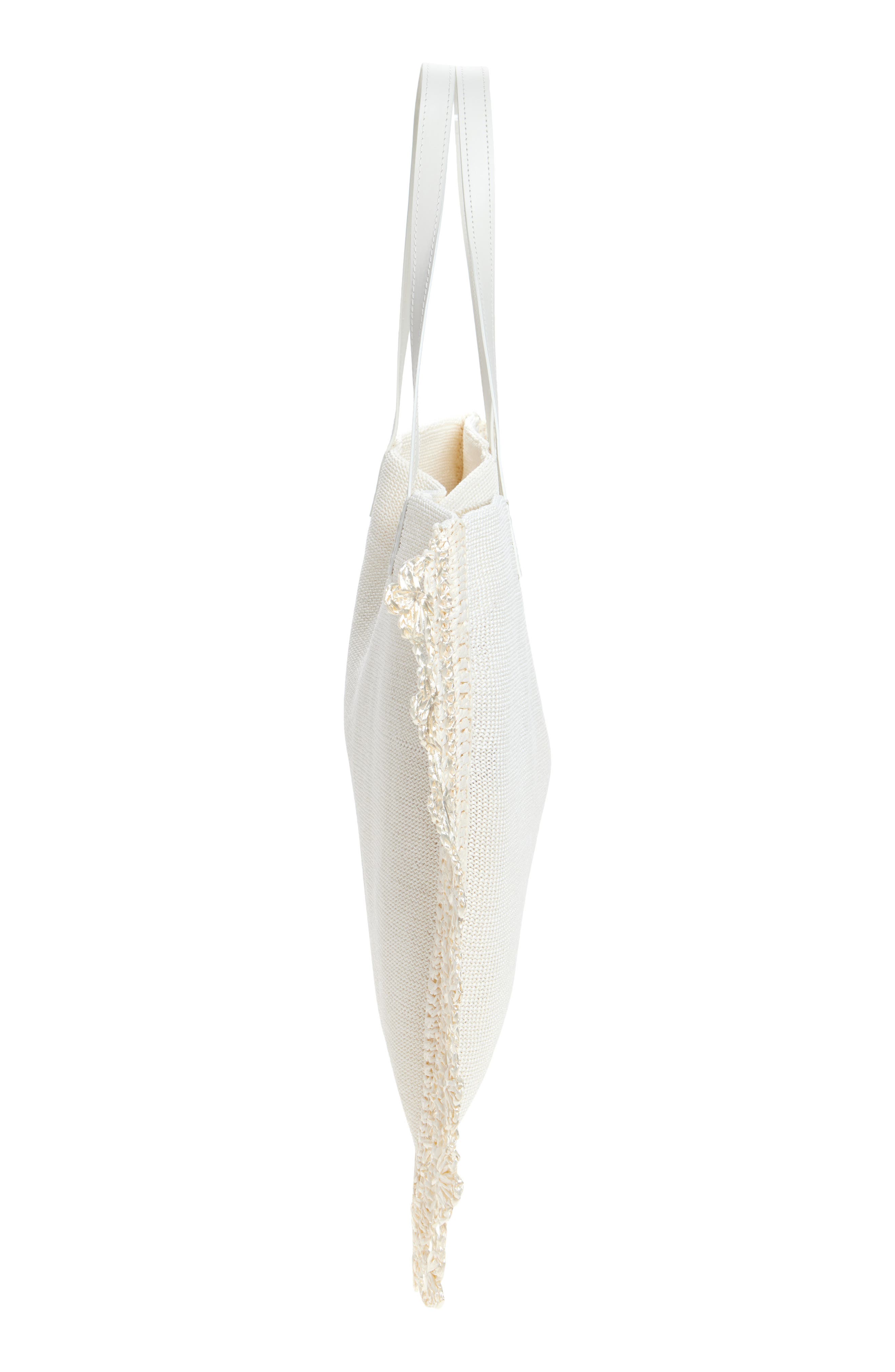 JW Anderson Crochet Trim Knit Tote Bag, Alternate, color, 
