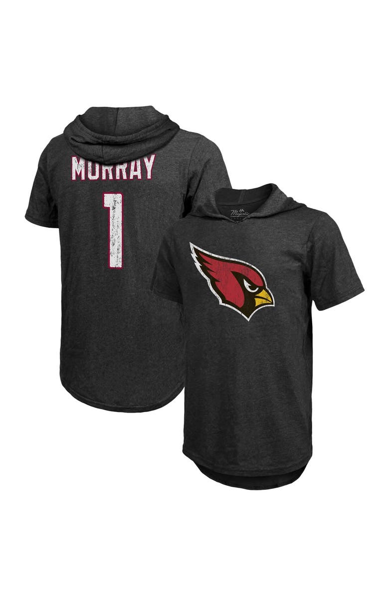 Majestic Threads Men's Fanatics Branded Kyler Murray Black Arizona Cardinals Player Name & Number Tri-Blend Hoodie T-Shirt, Main, color,