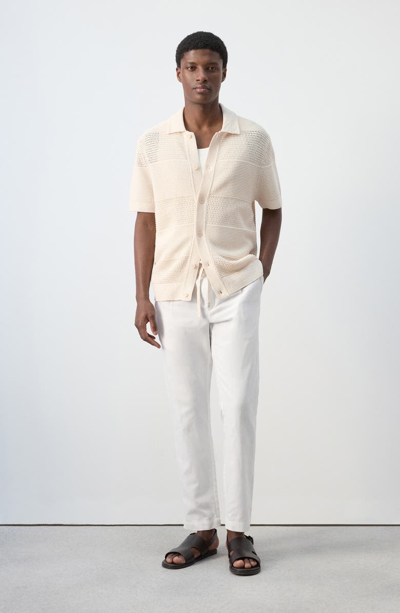 MANGO Open Stitch Shirt, Alternate, color, Ecru