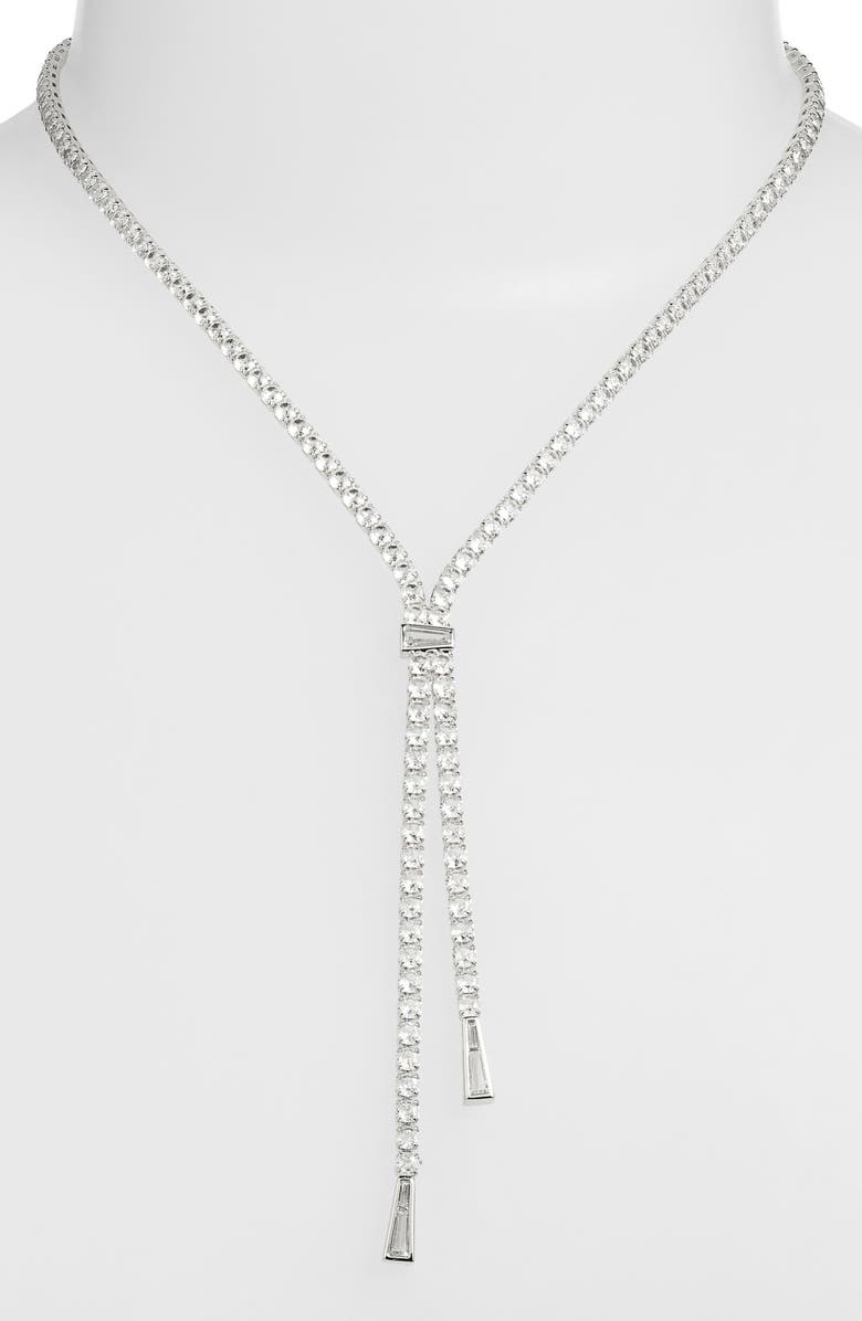 Nordstrom Cubic Zirconia Tennis Y-Necklace, Alternate, color,