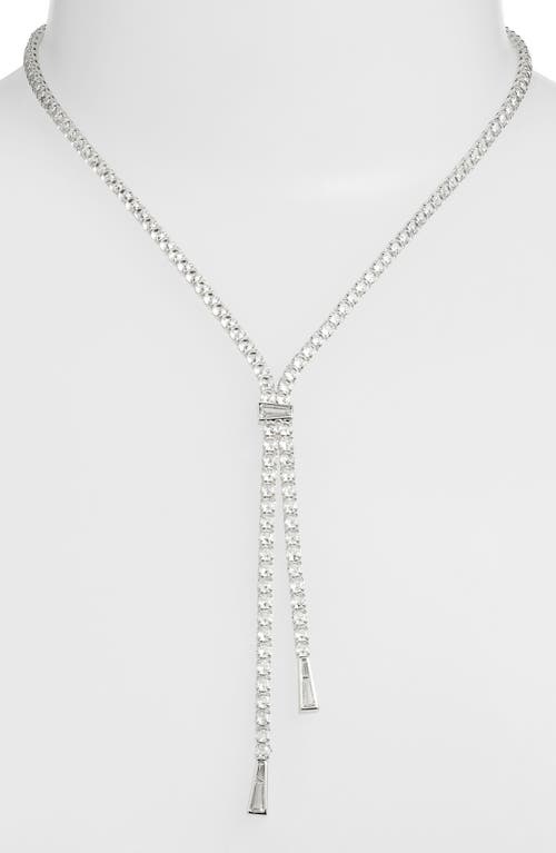 Nordstrom Cubic Zirconia Tennis Y-necklace In Clear- Silver