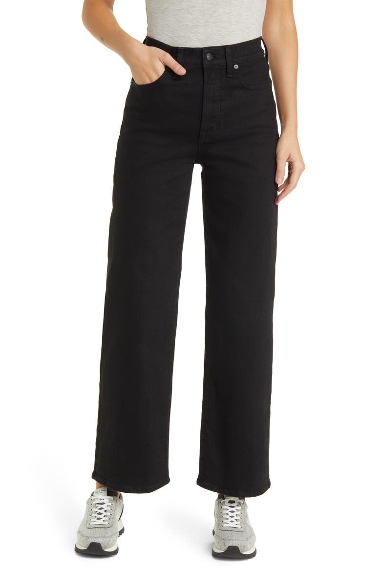 Perfect Wide Leg Jeans, Main, color, BLACK RINSE WASH