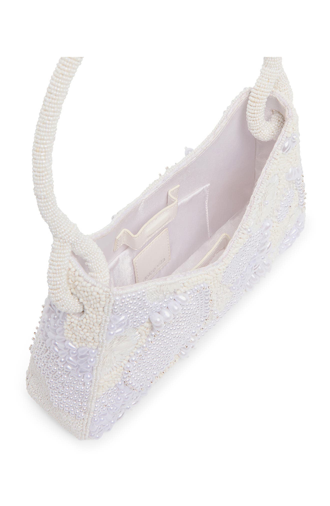 Amelia Beaded Top Handle Bag, Alternate, color, PEARL