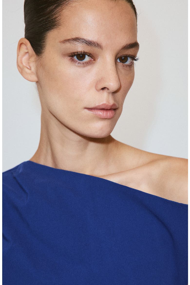 Asymmetrical Neckline Minidress, Alternate, color, BLUE