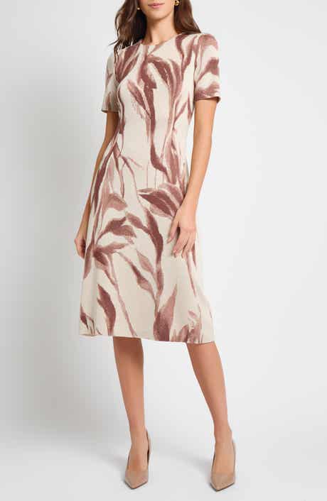 Botanical Jacquard A-Line Dress