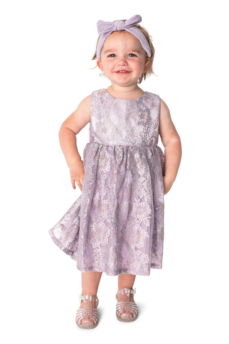 Kids' Sleeveless Lace Dress, Main, color, PURPLE