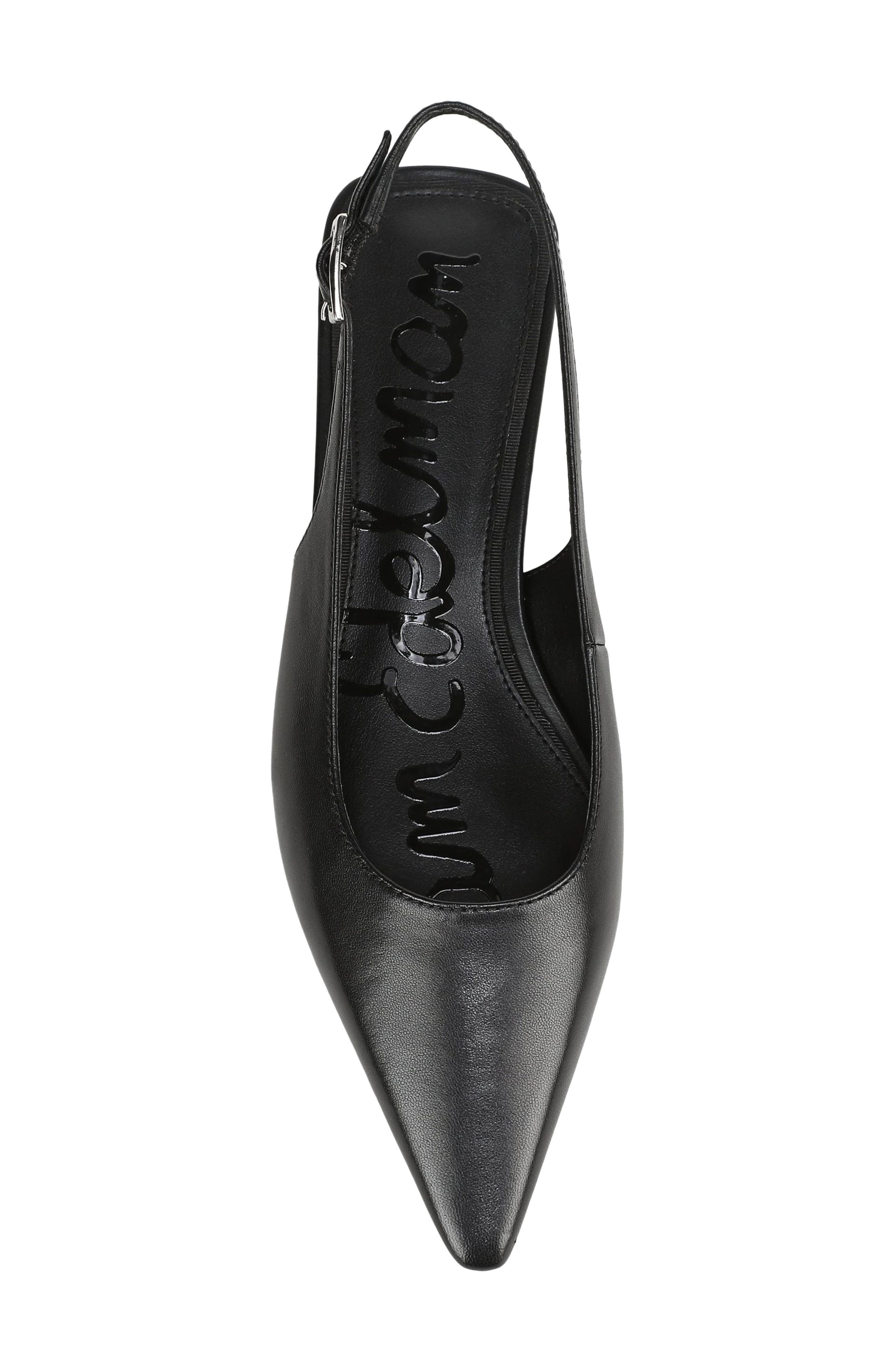 Netty Slingback Pointed Toe Flat, Alternate, color, BLACK