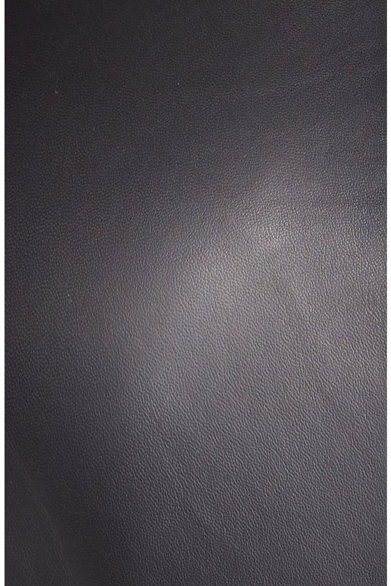V-Neck Leather & Ponte Sheath Dress, Alternate, color, BLACK