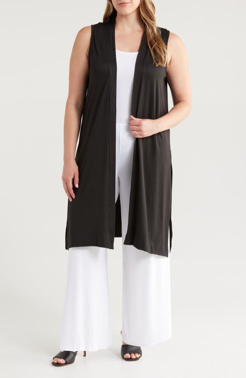24seven Comfort Apparel Open Front Long Vest in Black  product