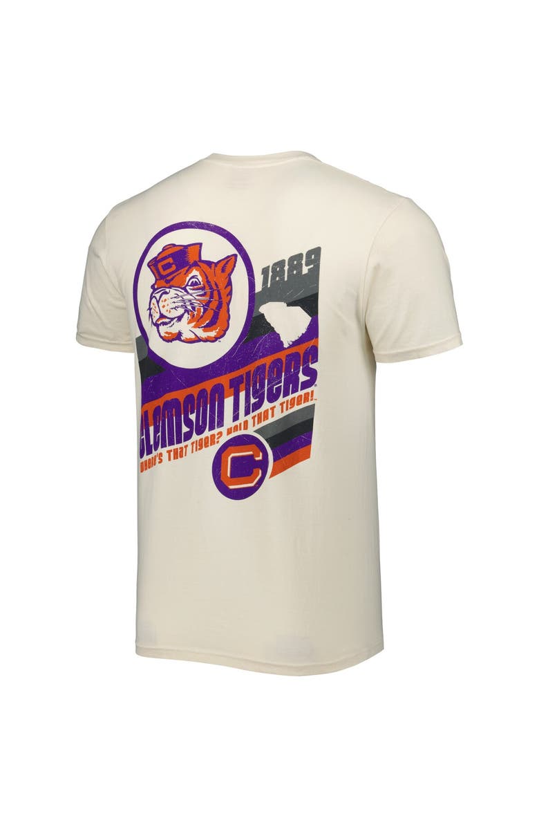 IMAGE ONE Men's Cream Clemson Tigers Vault Vintage Comfort Color T-Shirt, Alternate, color, 