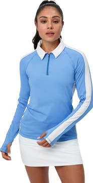 BloqUV Women's Long Sleeve Quarter Zip Polo