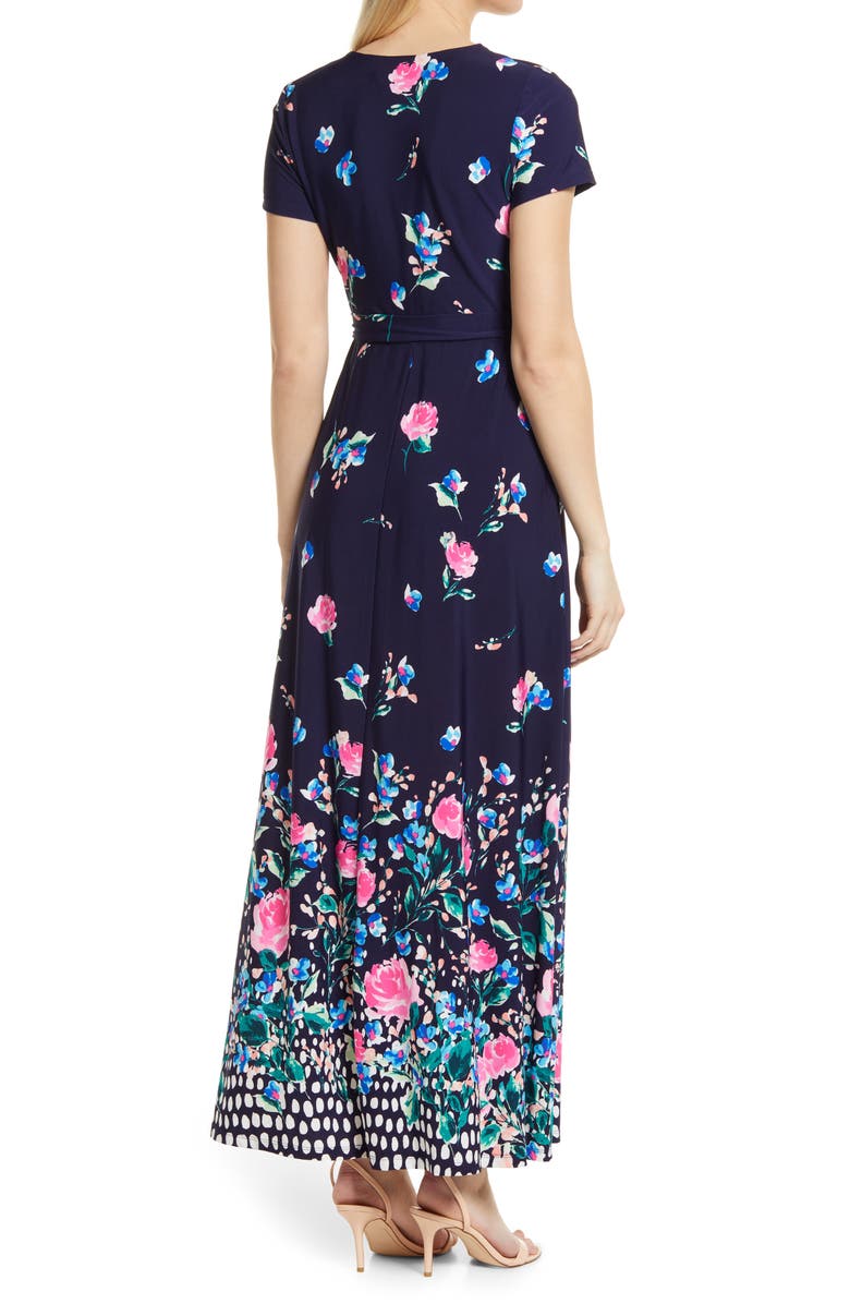 Eliza J Floral Print Faux Wrap Maxi Dress | Nordstromrack