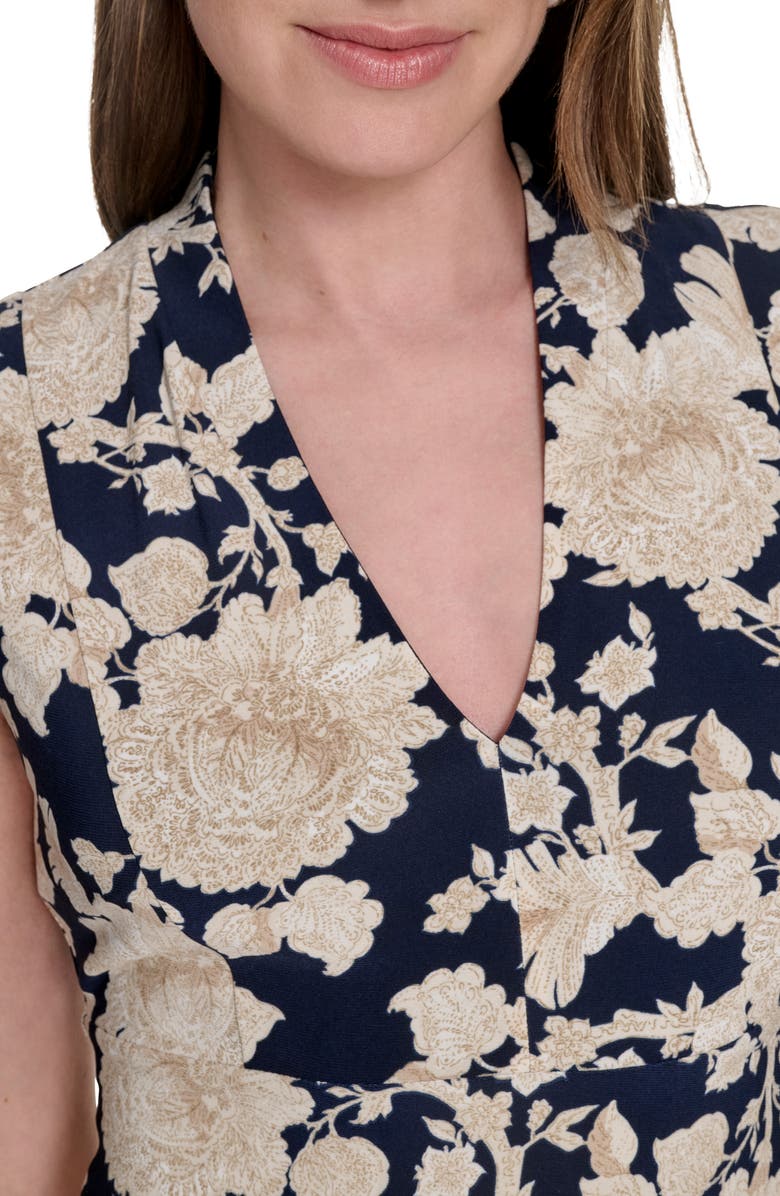 Tommy Hilfiger Cap Sleeve Stretch Jersey Midi Dress, Alternate, color, Sky Captain.sand