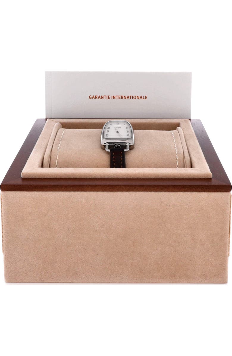Pre-Owned Hermes Galop d'Hermes Quartz Watch Stainless Steel and Leather 26, Alternate, color, Brown