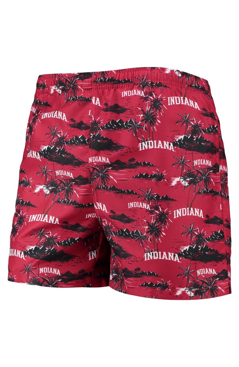 FOCO Men's FOCO Crimson Indiana Hoosiers Island Palm Swim Trunks, Alternate, color, 
