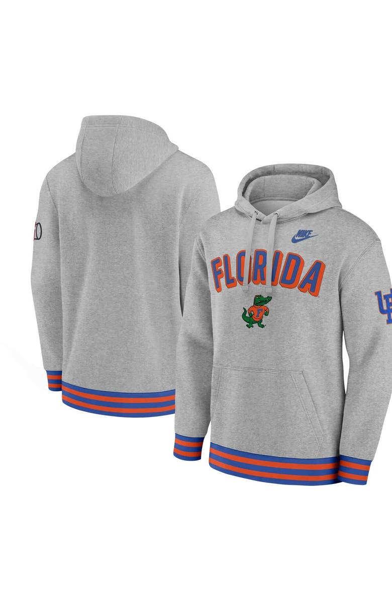 Nike Men's Nike Heather Gray Florida Gators Legacy Retro Pullover Hoodie, Main, color, Heather Gray