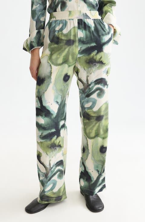 Gia Floral Print Wide Leg Pants