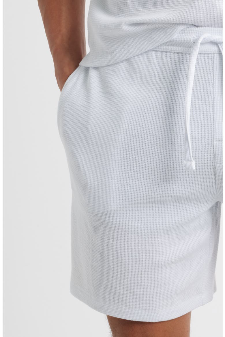 Waffle Knit Lounge Shorts, Alternate, color, WHITE