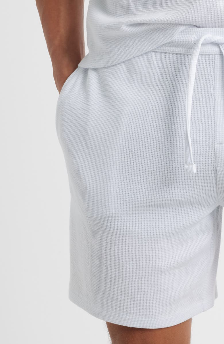 BOSS Waffle Knit Lounge Shorts, Alternate, color, White